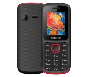 Aligator D210 čierno-červená / 1.8" TFT / Dual SIM / kalkulačka / budík / FM rádio / svietidlo