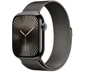 Apple Watch Series 10 GPS+Cellular 46mm Bridlicovo šedé titánové telo - Bridlicovo šedý milánsky ťah (S/M) / 130-180 mm