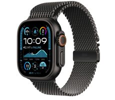Apple Watch Ultra 2 (2024) GPS+Cellular 49mm Čierne titánové telo - Čierny titánový milánsky ťah (S) / 130-160 mm