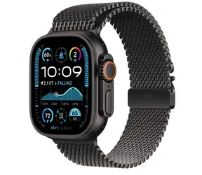 Apple Watch Ultra 2 (2024) GPS+Cellular 49mm Čierne titánové telo - Čierny titánový milánsky ťah (S) / 130-160 mm