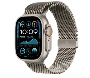 Apple Watch Ultra 2 (2024) GPS+Cellular 49mm Prírodné titánové telo - Prírodný titánový milánsky ťah (S) / 130-160 mm