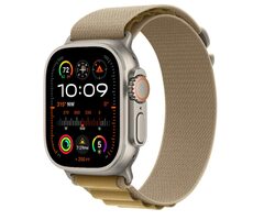 Apple Watch Ultra 2 (2024) GPS+Cellular 49mm Prírodné titánové telo - Žltohnedý alpský ťah (L) / 165-210 mm