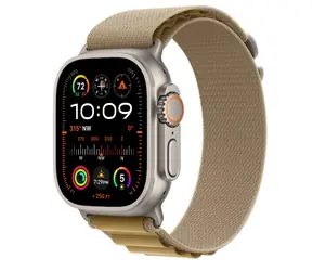 Apple Watch Ultra 2 (2024) GPS+Cellular 49mm Prírodné titánové telo - Žltohnedý alpský ťah (L) / 165-210 mm