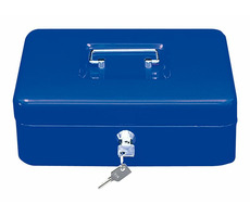 WEDO 300 Prenosná pokladňa modrá / 5 priehradok / 1 spona / uzamykateľná