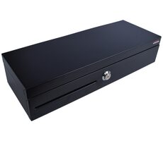 Virtuos Pokladničná zásuvka flip-top FT-460C1 čierna / s káblom / bez zamykacieho krytu / 9-24V