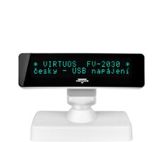 Virtuos FV-2030W biela / zákaznícky displej / VFD / 2x20 9 mm / USB