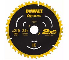 DeWalt DT20432 / Extreme Pílový kotúč pre píly / Priemer 210x30 mm / Šírka rezu 1.6 mm / Počet zubov 24
