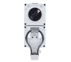 Solight 5B351 / vodotesná a prachotesná zásuvka / IP66 / vypínač