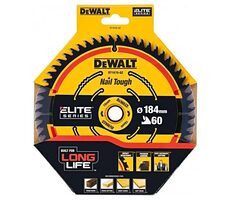 DeWalt DT1670 / Pílový kotúč pre píly / Priemer 184x16 mm / Šírka rezu 1.65 mm / Počet zubov 60