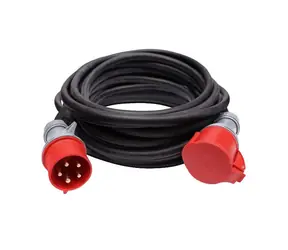 Rozbalené - Solight predlžovací 400V-32A prívod - spojka 1 zásuvka 15m čierna / 5 x 2.5mm2 / rozbalené