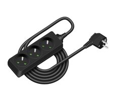 Retlux RPC 03B Predlžovací prívod 3 zásuvky 3×1.0mm 3M čierna