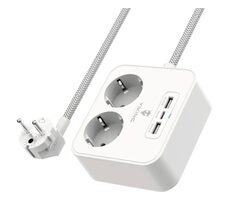 Viking Predlžovací kábel A23 biela / 2x 16A + 2x USB-A + 2x USB-C