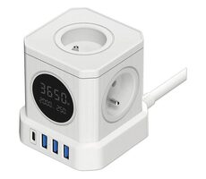 Viking sieťový adaptér ACT44 / 4X A16 + 3x USB-A + 1x USB-C / displej