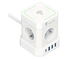 Viking sieťový adaptér ACT44W / 4X A16 + 3x USB-A + 1x USB-C + bezdrôtové nabíjanie 15W