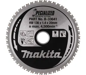 Makita B-33641 SPECIALIZED / pílový kotúč na drevo / 136x20mm / 50 zubov