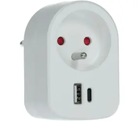 Retlux RPC 70 WH Zásuvka + 2x USB (5V/2100mA)