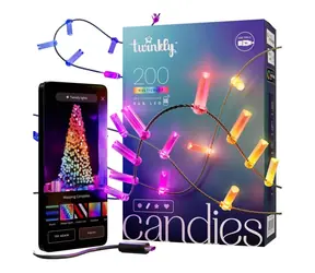Twinkly Candies LED TWKP200RGB-G 2m / Inteligentné reťazové osvetlenie / Wi-Fi / Bluetooth 
