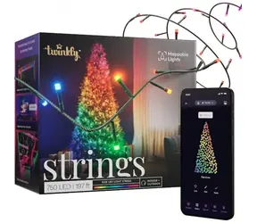 Twinkly Strings 750 RGB LED 60 m čierna / múdre reťazové osvetlenie / Wi-Fi / Bluetooth