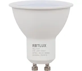 Retlux RLL 613 GU10 bulb 5W / 675 lm / 3000K - teplá biela / D 
