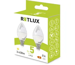 Retlux REL 34 LED C37 2x5W E14/430 lm/3000K - teplá biela