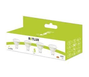 Retlux REL 37 LED GU10 4x5W / 425 lm / 3000K - teplá biela / 4ks
