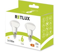 Retlux REL 38 LED R50 2x6W E14/510 lm/3000K - teplá biela / 2ks