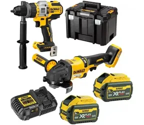 DeWalt DCK2016T2T-QW / Aku SET brúska + príklepová vŕtačka / 2x aku batéria + kufor + nabíjačka