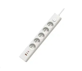 Viking YC53 predlžovací kábel biela / 5x AC 230V / 1x USB-A / 2x USB-C / dĺžka 1.5 m