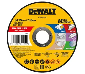 DeWalt DT20595 / Rezný kotúč na nerezovú oceľ / Priemer 125 x 22.23 mm / Šírka 1.0 mm