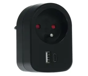 Rozbalené - Retlux RPC 70 BK Zásuvka + 2x USB (5V/2100mA) / rozbalené