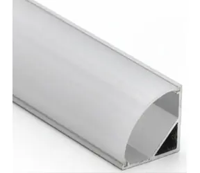 Solight WM908-1 hliníková lišta pre LED pásky / rohová / 16x16mm / mliečny difúzor / 1m