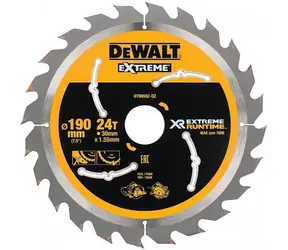 DeWalt DT99562 / Pílový kotúč pre kotúčové píly / Priemer 190x30 mm / Šírka rezu 1.55 mm / Počet zubov 24