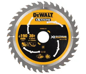 DeWalt DT99563 / Pílový kotúč pre kotúčové píly / Priemer 190x30 mm / Šírka rezu 1.55 mm / Počet zubov 36