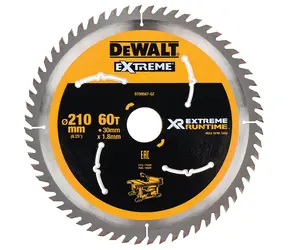 DeWalt DT99567 / Pílový kotúč pre stolnú aku píly / Priemer 210x30 mm / Šírka rezu 1.80 mm / Počet zubov 60