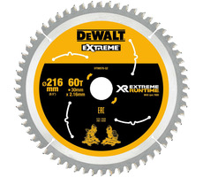 DeWalt DT99570 / Pílový kotúč pre pokosové aku píly / Priemer 216x30 mm / Šírka rezu 2.16 mm / Počet zubov 60