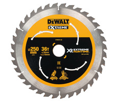DeWalt DT99572 / Pílový kotúč pre aku píly / Priemer 250x30 mm / Šírka rezu 2.16 mm / Počet zubov 36