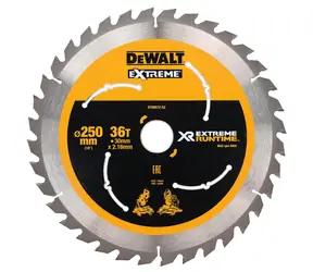 DeWalt DT99572 / Pílový kotúč pre aku píly / Priemer 250x30 mm / Šírka rezu 2.16 mm / Počet zubov 36