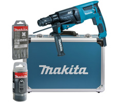 Makita HR2631FT13 / Kombinované kladivo s príslušenstvom / 800W / 1200 ot-min / 4600 príklepov-min / 2.4J / SDS-Plus