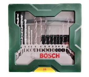 BOSCH 2607019675 / Sada vrtákov do kovu | kameňa | dreva / 3-8 mm / 15 ks