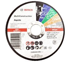 BOSCH 2608602385 / Viacúčelový rezací kotúč / Priemer 125 x 22.23 mm / Šírka rezu 1 mm