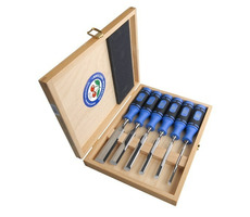 Kirschen Cherry 1108 HK Modrá / Sada dlát v drevenej krabici / Šírka 6-26 mm / 6 ks