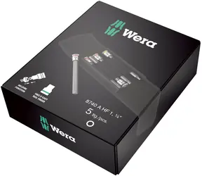 WERA 8740 A HF 1 / sada nástavcov Zyklop pre skrutky s vnútorným šesťhranom / s pridržiavacou funkciou / 1|4"