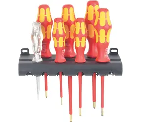 Wera 160 aj 7 / Sada skrutkovačov Kraftform PLUS radu 100 + skúšačka napätia + stojan