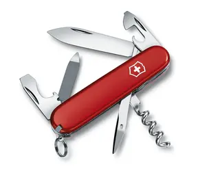 VICTORINOX SPORTMAN červená / Vreckový nôž / Oceľ / Počet funkcií 7 / Dĺžka 58 mm