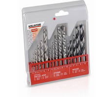 KREATOR KRT012502 / Sada vrtákov do kovu | kameňa | dreva / Priemer 2-10 mm / 16 ks