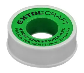 Extol Craft 47532 Teflónová izolačná páska biela / Rozmery 19 mm x 15 m