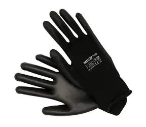 YATO Rukavice pracovné - Veľkosť 10 čierna / Nylon-polyuretán / Norma EN388 a EN420