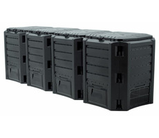 Prosperplast Kompostér MODULE COMPOGREEN - čierna / Objem 1600 L / Rozmery 261x72 cm / Výška 82.6 cm / Plast