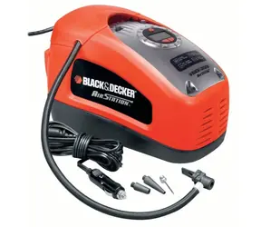 Black&amp;Decker ASI300 / Mobilný kompresor / DC12V | 220-230 V / Max. tlak 11 bar / Prietok vzduchu 9.5 l-min / 1.8 m