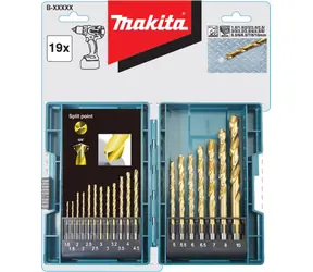 Makita B-67795 / Sada vrtákov HSS-Tin / Priemer 1.5-10 mm / 19 ks